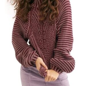 Free People Maroon Knit Sweater